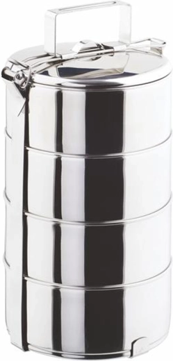 Pojemnik obiadowy TORO czteropoziomowy, 4 × 1,25 l, średnica 16 cm