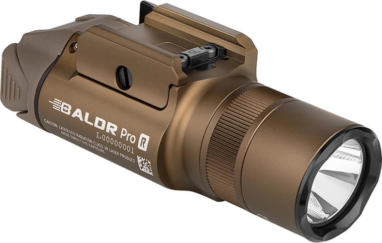 Taktyczna latarka do pistoletu OLIGHT BALDR Pro R Desert Tan z zielonym laserem