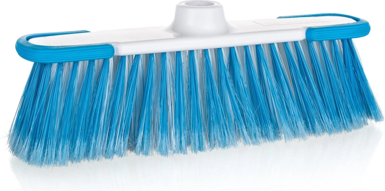 Miotła 32 cm z grubym gwintem EXCLUSIVE, niebiesko-biały plastik
