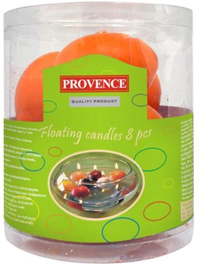 Bezzapachowa świeca pływająca Provence - 8 szt. – Pomarańczowy