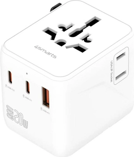 Adapter podróżny 20W GaN NOMAD z 2x USB‑C i 1x USB‑A