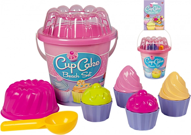 Androni zestaw do piasku babeczki – średni – Różowa