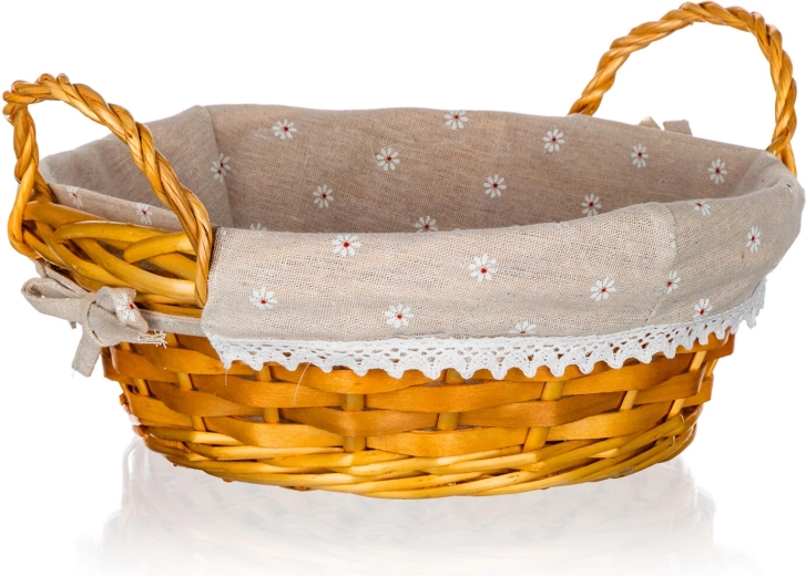 Wiklinowy okrągły koszyk z uszami DAISY 30 × 12 cm