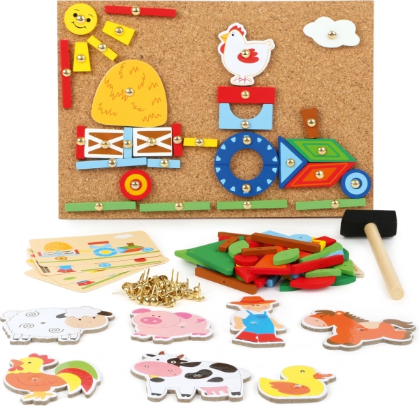 Przybijanka Na farmie – kreatywna korkowa mozaika dla dzieci