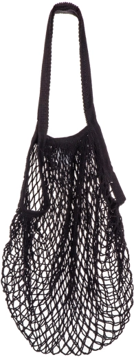 Siatkowa torba na zakupy PRETTY UP z długim uchem, czarna 35 × 35 cm