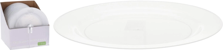 Płaski talerz 23 cm z polipropylenu, transparentny, zestaw 4 szt.