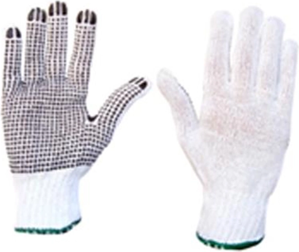 Dzianinowe bawełniane rękawice robocze z antypoślizgiem rozm. L