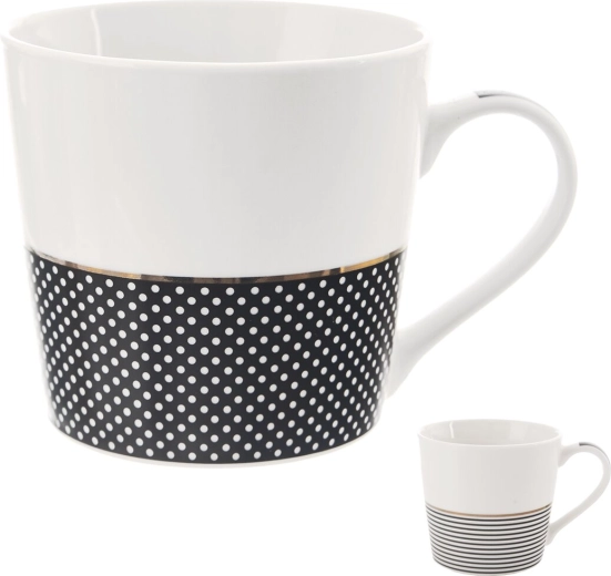 Porcelanowy kubek ze złotą linią 0,43 l mix