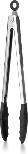 Szczypce kuchenne ze stali nierdzewnej z silikonowymi końcówkami 30,5 cm Culinaria Black