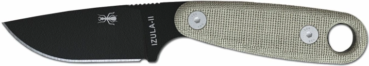 ESEE Izula II czarny nóż na szyję z rękojeścią z micarty i pochewką