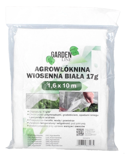 Agrowłóknina wiosenna biała 1,6 × 10 m 17 g/m²