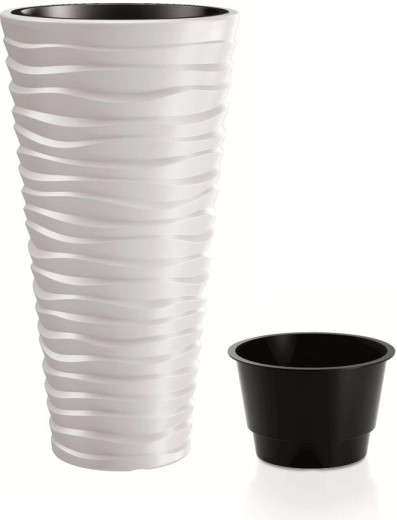 Donica Sand Slim z wewnętrzną wkładką 29,6 cm biała