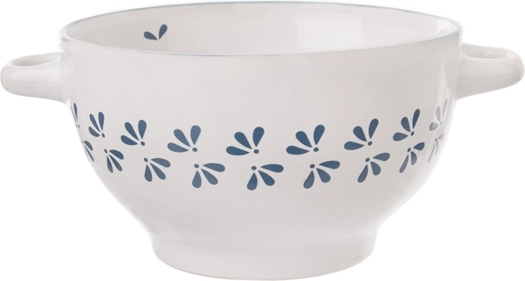Ceramiczna miska do zupy biało-niebieska 14 cm