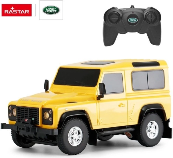 Zdalnie sterowany Land Rover Defender R/C w skali 1:24 – Żółty