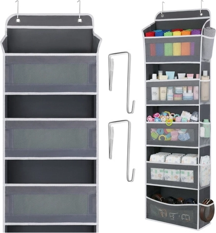 Wiszący organizer na drzwi RUHHY, 5 półek, 142 × 40 × 17 cm
