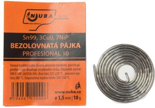 Cynowa lutownica rurkowa 1,5 mm, 10 g z aktywnym topnikiem