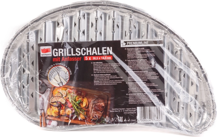 Aluminiowe tacki do grillowania - 5 sztuk