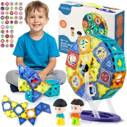 Magnetyczny zestaw konstrukcyjny z diabelskim młynem Ricokids