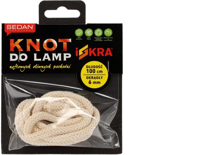 Zapasowy knot do lampy naftowej/petrolejowej okrągły 6 mm - 1 sztuka