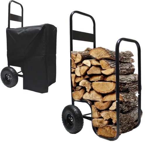 Wózek do przewozu drewna opałowego z plandeką, udźwig 60 kg