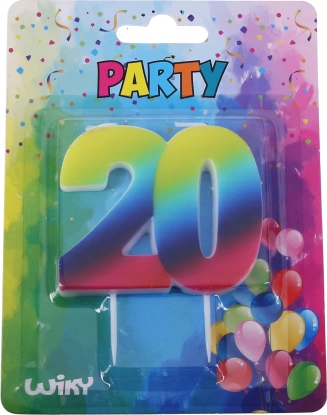 Świeczka imprezowa Tęcza numer 20