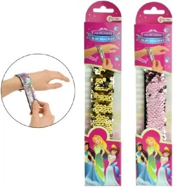 Bransoletka z cekinami 23 cm, 3 kolory na kartonie