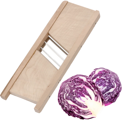 Drewniana tarka do kapusty 44 × 15 cm z 3 nożami