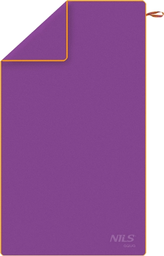 Szybkoschnący ręcznik z mikrofibry NILS aqua NAR12 fioletowo‑pomarańczowy 180 × 100 cm