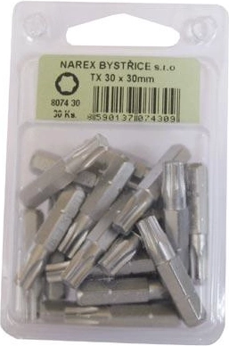 Nasadki bitowe Torx T10, 30 mm, zestaw 30 szt.
