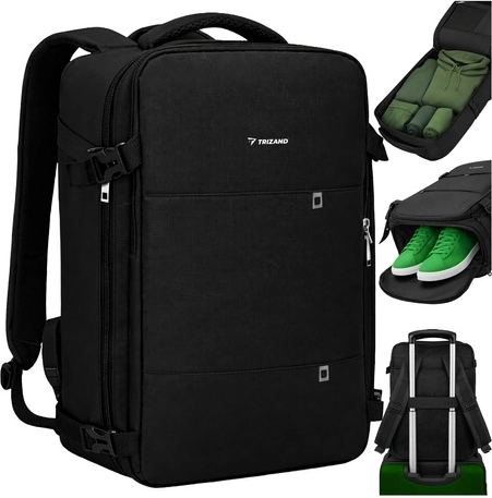 Plecak turystyczny Trizand z portem USB czarny