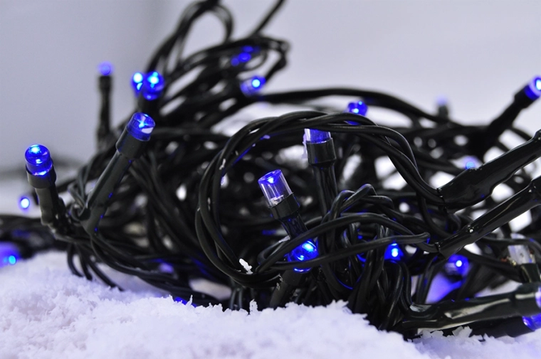 Solight LED świąteczny łańcuch świetlny 3 m, 20 LED, niebieskie światło, zielony kabel