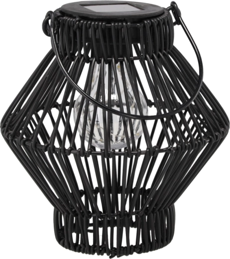 Czarny metalowy lampion solarny 19 cm z LED