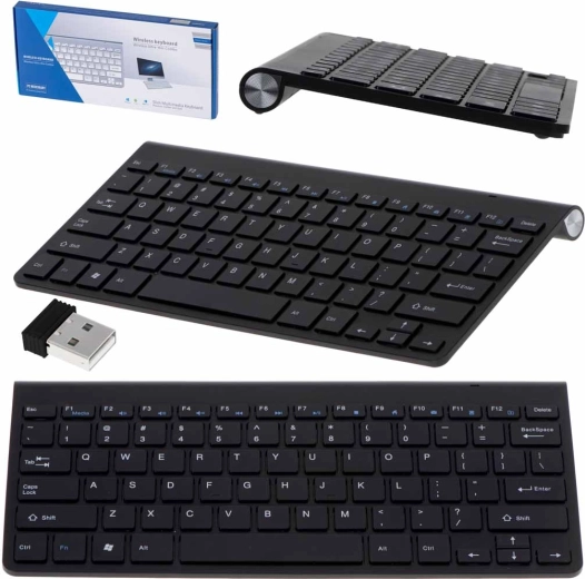 Bezprzewodowa klawiatura do Smart TV, PC i laptopa – czarna