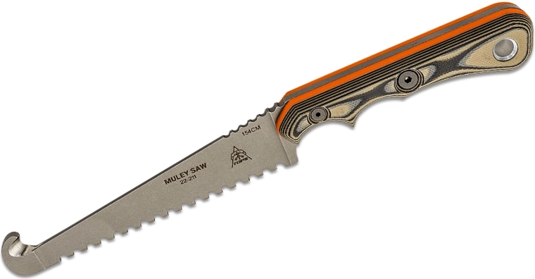 TOPS Knives Muley Skinner i Muley Saw – zestaw combo ze skórzaną pochwą