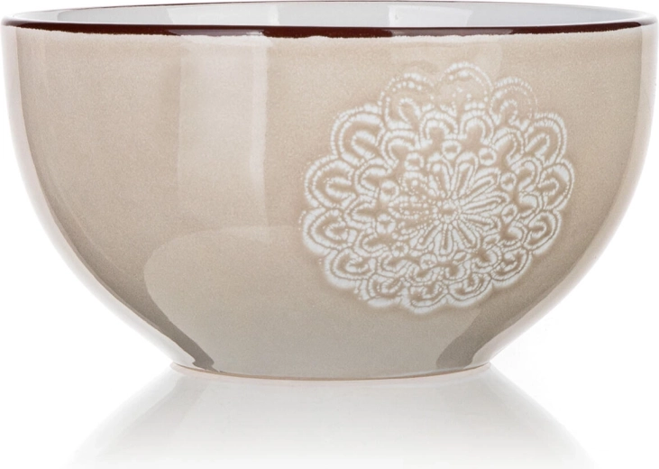 Ceramiczna miska SHAPE 14,3 cm – kremowa z koronkowym dekorem