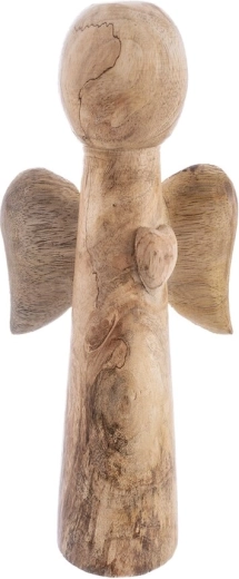 Drewniany anioł z drewna mango, 21 cm