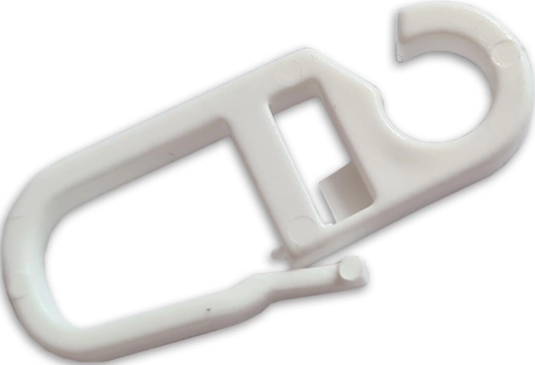 Plastowy haczyk do zasłon, biały, opakowanie 10 szt.