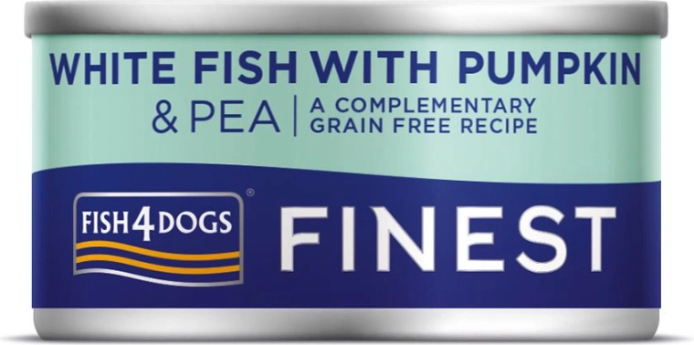 Karma w puszce dla psów z białej ryby z dynią i groszkiem 85 g