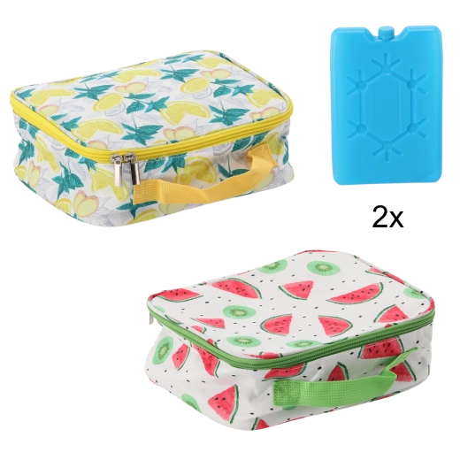 Torba termiczna 4 l z dwiema wkładami chłodzącymi, cytrynowy design