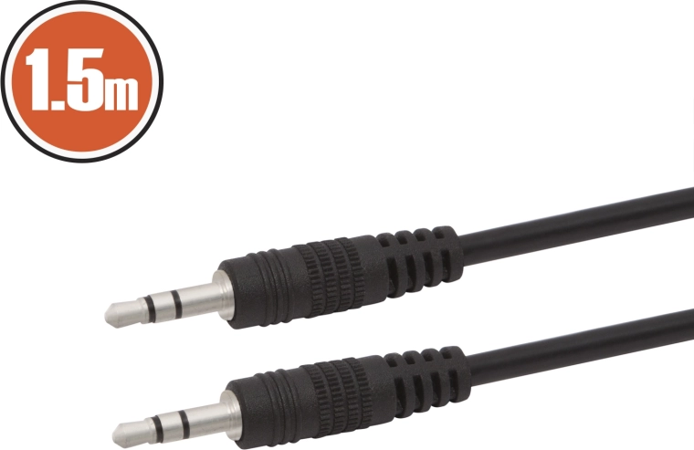 Kabel audio Jack 3,5 mm – Jack 3,5 mm, 1,5 m, czarny
