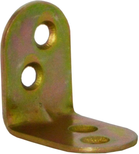 Kątownik montażowy z przetłoczeniem 25 × 18 × 1,5 mm, ocynk żółty, opakowanie 15 szt.
