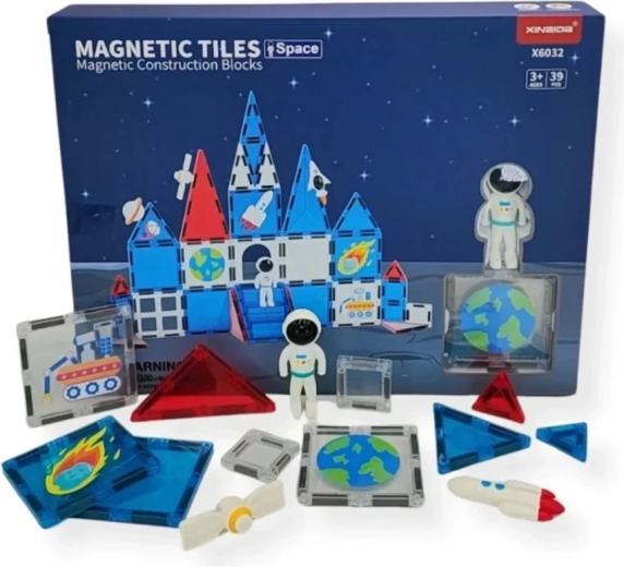 Magnetyczne klocki konstrukcyjne Xinbida z motywem kosmosu