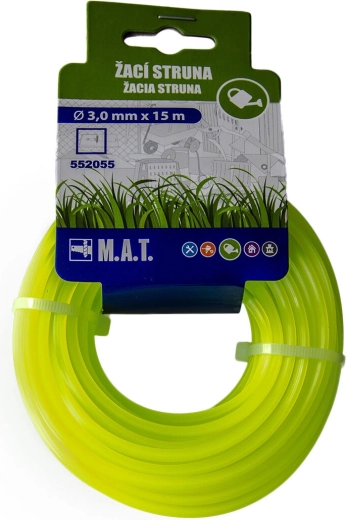 Nylonowa żyłka tnąca 3,0 mm kwadratowa, 15 m, zielona