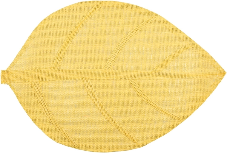 Podkładka na stół w kształcie liścia żółta 33 × 48 cm