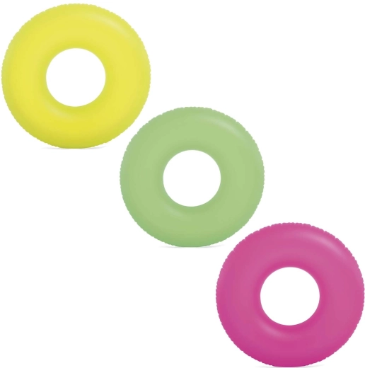 Nadmuchiwany koło do pływania Neon 91 cm – żółty INTEX