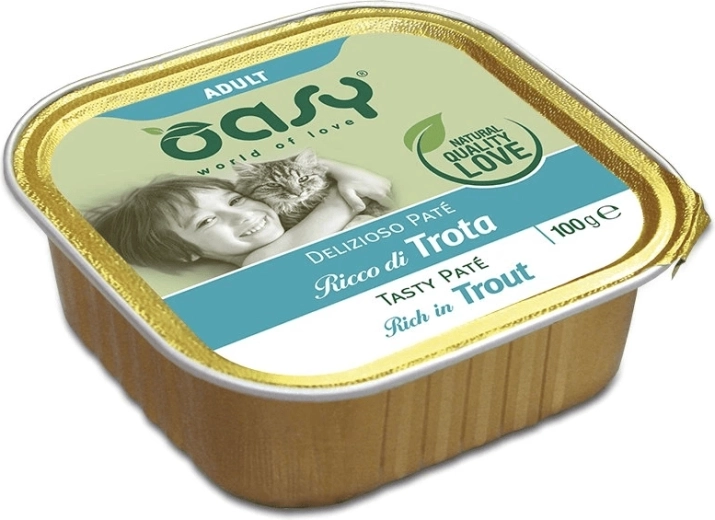 Oasy Tasty Pate dla dorosłych kotów z pstrągiem 100 g