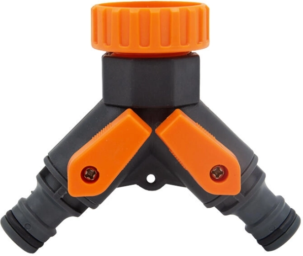 Adapter na kran – 2‑drogowy rozdzielacz do węży 3/4" i 1"