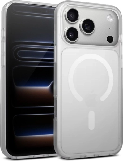 Crong Hybrid Matte Magnetic etui MagSafe do iPhone 17 Pro białe