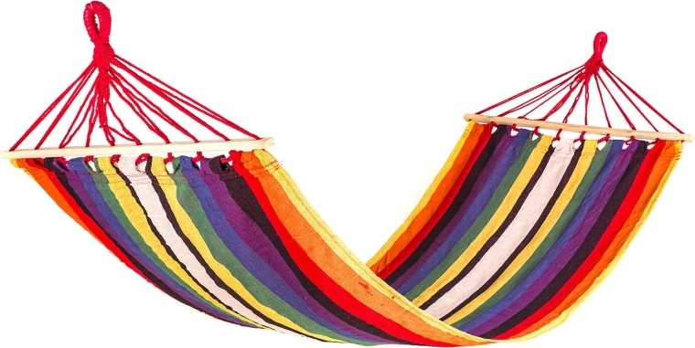 Zawieszany bujany leżak 200 × 80 cm czerwony