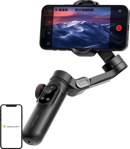 Aochuan Smart X Pro standard – 3-osiowy stabilizator do telefonu (czarny)